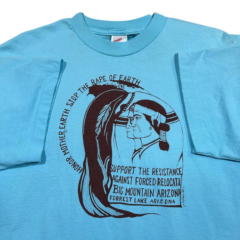 Vintage 80s Navajo Resistance Activist T-Shirt Mens Large Single Stitch USA Made